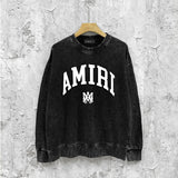 Amiri washed sweatshirt spider projection print washed old