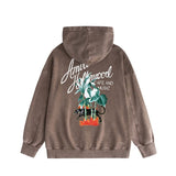 Amiri washed hoodie banana panther distressed print