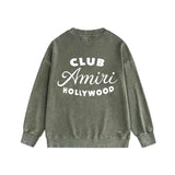 Amiri washed sweatshirt hollywood club printing washed and distressed