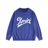 Amiri washed sweatshirt elegant letter printing washed and distressed