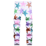 Mens Fashion Jeans Colorful star prints 1319#