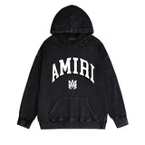 Amiri washed hoodie spider projection washed distressed printing