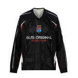 Men's long sleeve shirt - gt retro west coast sports jersey style - hip hop patchwork design
