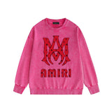Amiri washed sweatshirt cashew flower large simple label printing washed and distressed
