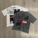 First Row T Shirts BREAKING NEWS BURNING FLAMES CROPPED TEE Fashion Hot Diamond Trend Brand