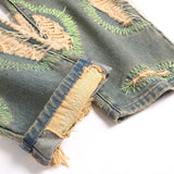 Mens Fashion Jeans Damaging embroidery 5717#