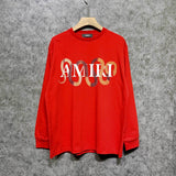 Amiri long sleeve shirts gold snake print