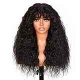 Women's Wigs Bangs Tight Curly Lace Part Wig