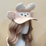 Y2k hot girl hat heavy industry cartoon pink shirley rose baseball cap bows sunshade peaked cap