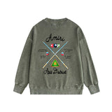 Amiri washed sweatshirt billiard cue printing washed and distressed