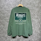 Amiri long sleeve shirts flower diamond nameplate printing