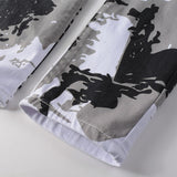 Mens Fashion Jeans White camouflage 5602#