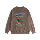 Amiri washed sweatshirt flame island printing washed and distressed