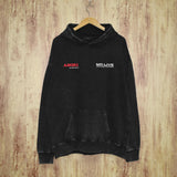 Amiri washed hoodie tv channel washed and distressed printing