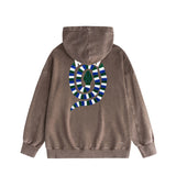 Amiri washed hoodie patchwork colorful snake washed distressed printing