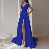 Women Party Dress Solid Color Elegant Evening Dress (Ss0416)