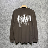 Amiri long sleeve shirts chain letter printing