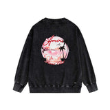 Amiri washed sweatshirt pink beach print washed old