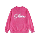 Amiri washed sweatshirt gypsophila printing washed and distressed