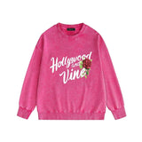 Amiri washed sweatshirt hollywood rose printing washed and distressed