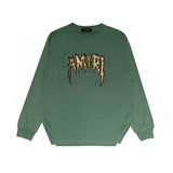 Amiri long sleeve shirts splash paint skeleton printing