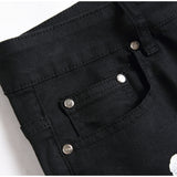 Mens Fashion Jeans White cotton flower 1322#