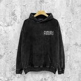 Amiri washed hoodie mottled spider distressed printing
