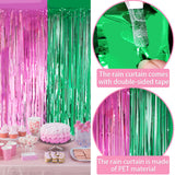 Themed Party Supplies Magic Wicked Witch Themed Foil Fringe Curtain – Shiny Pink & Green Party Backdrop