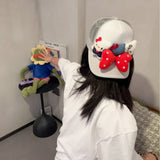 Y2k hot girl hat heavy industry big butterfly cartoon ktcat baseball cap mesh breathable sun hat