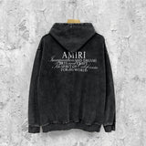 Amiri washed hoodie hollywood art word printing distressed printing