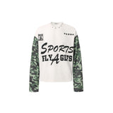 Men long sleeved shirt jw retro street trendy men's patchwork camouflage design men's waffle grids