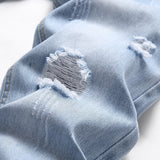 Mens Fashion Jeans Ripped D667#