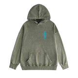Amiri washed hoodie vertical small overlapping letter washed distressed printing