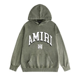 Amiri washed hoodie spider projection washed distressed printing
