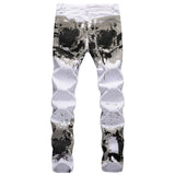 Mens Fashion Jeans White camouflage 5602#