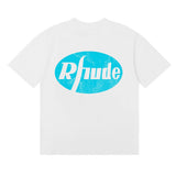Rhude T Shirt Micro Label Alphabet Horse Print Short Sleeve T-Shirt