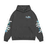 Amiri hoodie with overlapping letter dragon print