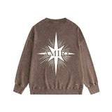 Amiri washed sweatshirt star shield printing washed and distressed