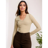 Women Tops Fashion Fashion Breathable Long Sleeves Top (Zj0415)