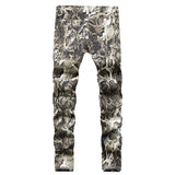 Mens Fashion Jeans Wrinkled snake pattern 583#