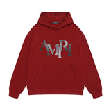 Amiri hoodie gray gradient letterprinting