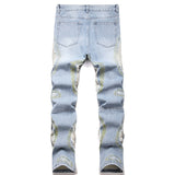 Mens Fashion Jeans Destroy embroidery thread balls 5720#