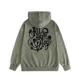 Amiri washed hoodie morning glory printing distressed printing