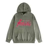 Amiri washed hoodie with pure letter distressed printing