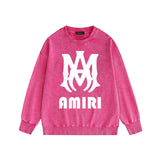 Amiri washed sweatshirt large simple logo printing washed distressed sweatshirt