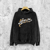 Amiri washed hoodie ye manletter washed distressed printing