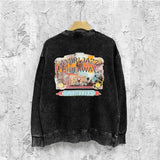 Amiri washed sweatshirt lake view oil painting printing washed and distressed