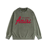 Amiri washed sweatshirt stroke pure letterprinting washed and distressed