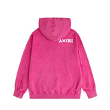 Amiri washed hoodie fat letter printing distressed printing