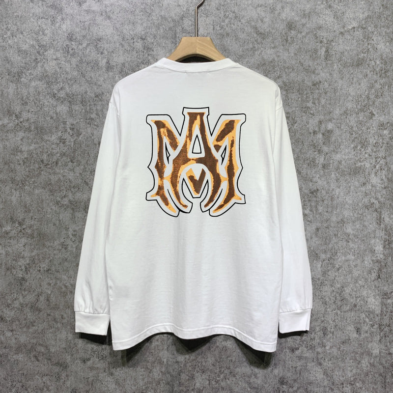 Amiri long sleeve shirts splash paint skeleton printing